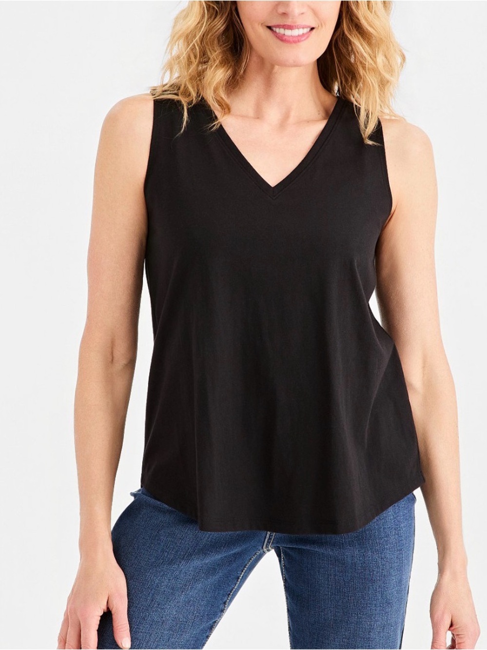 Style & Co black basic tank top size L New